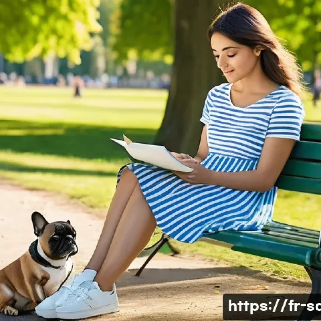 지속가능발전 전문가의 사회적 책임 - **A sunlit park scene in Paris, late afternoon.** A young woman, early 20s, wearing a stylish, knee-...