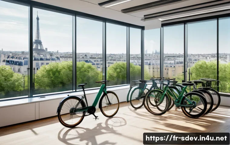 지속가능발전 실무 경험 쌓는 법 - A dynamic office scene inside a French renewable energy startup, featuring young professionals colla...