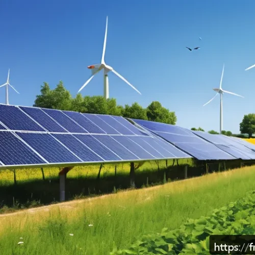 지속가능발전 전문가가 가지는 글로벌 역량 - A detailed illustration of a community-driven renewable energy project in a French rural village, sh...